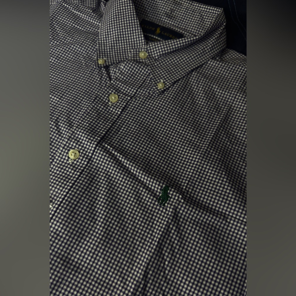 Polo by Ralph Lauren Men's Black and White Checkered Shirt long sleeve